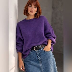 Mango Oversized Purple Sweater | Boxy Fit | Size Large
